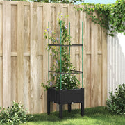 Planter with trellis 40x40x142.5 cm polypropylene black