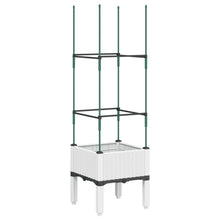 Plantenbak met latwerk 40x40x142,5 cm polypropeen wit