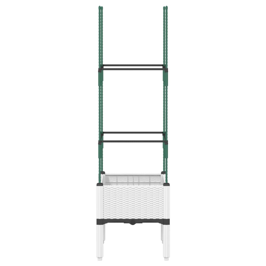 Plantenbak met latwerk 40x40x142,5 cm polypropeen wit