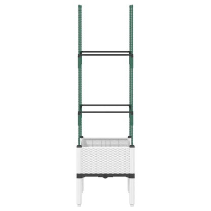 Plantenbak met latwerk 40x40x142,5 cm polypropeen wit