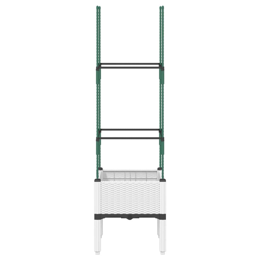 Plantenbak met latwerk 40x40x142,5 cm polypropeen wit