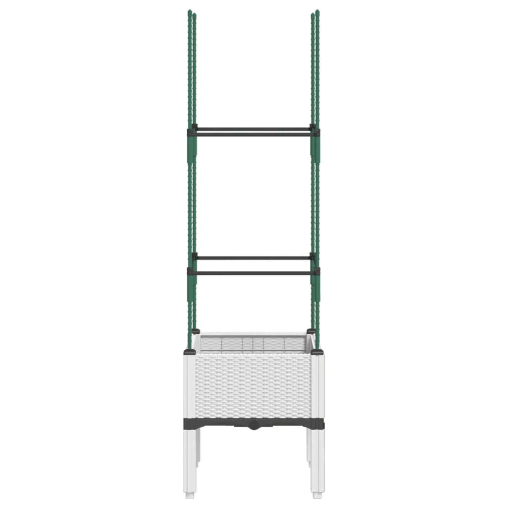 Plantenbak met latwerk 40x40x142,5 cm polypropeen wit
