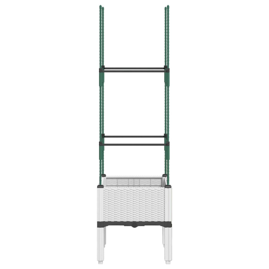 Plantenbak met latwerk 40x40x142,5 cm polypropeen wit