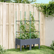 Plantenbak met latwerk 80x40x142,5 cm polypropeen blauwgrijs
