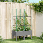 Planter with trellis 80x40x142.5 cm polypropylene light grey