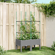 Plantenbak met latwerk 80x40x142,5 cm lichtgrijs