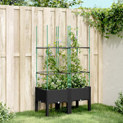 Plantenbak met latwerk 80x40x142,5 cm zwart polypropeen