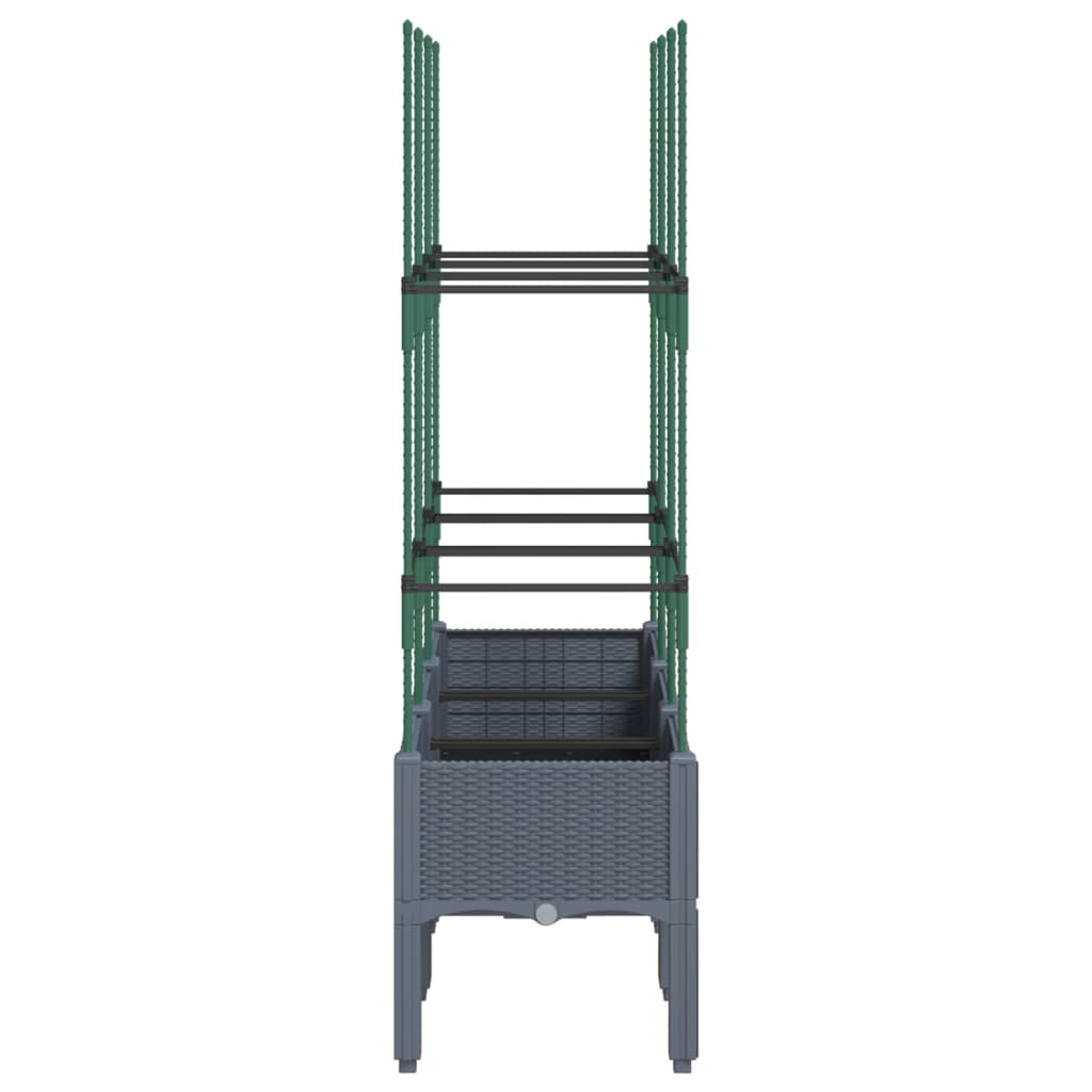 Plantenbak met latwerk 120x40x142,5 cm polypropeen grijs