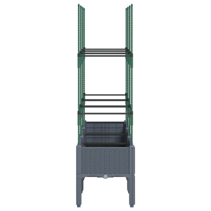 Plantenbak met latwerk 120x40x142,5 cm polypropeen grijs
