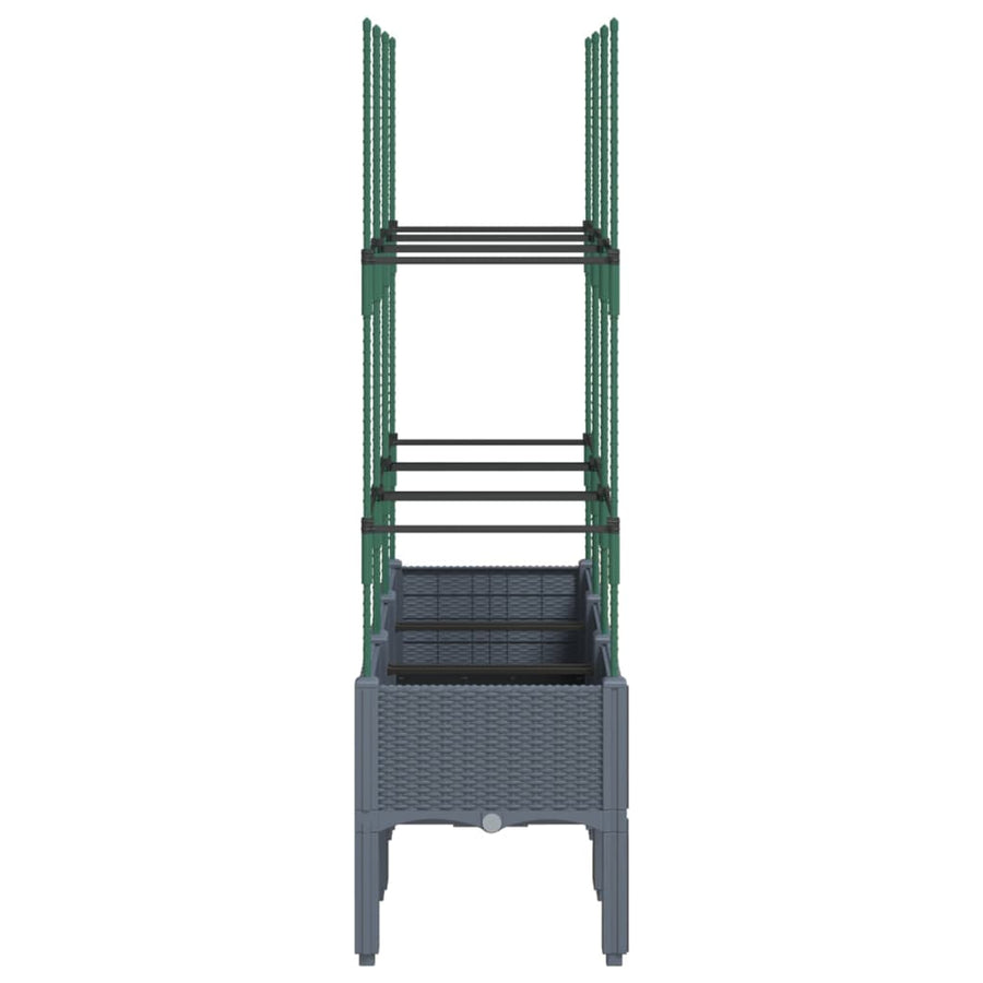Plantenbak met latwerk 120x40x142,5 cm polypropeen grijs