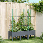Planter with trellis 120x40x142.5 cm polypropylene blue-grey