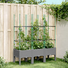Planter with trellis 120x40x142.5 cm polypropylene light grey