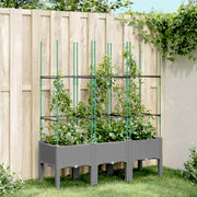 Plantenbak met latwerk 120x40x142,5 cm lichtgrijs