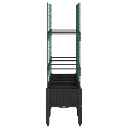Plantenbak met latwerk 120x40x142,5 cm polypropeen zwart