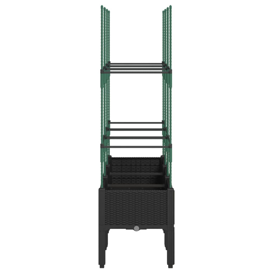 Plantenbak met latwerk 120x40x142,5 cm polypropeen zwart