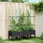 Plantenbak met latwerk 120x40x142,5 cm zwart polypropeen