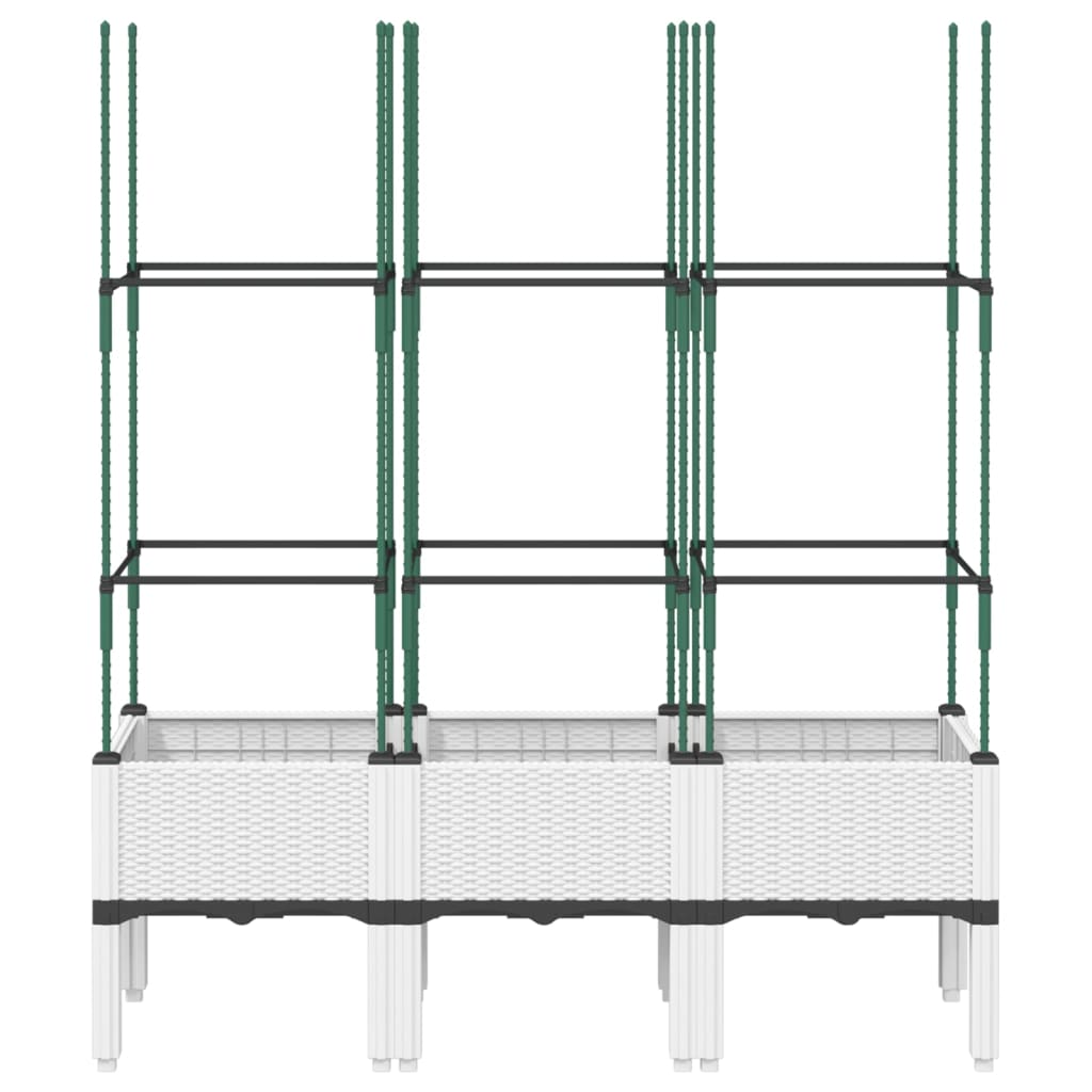 Plantenbak met latwerk 120x40x142,5 cm polypropeen wit