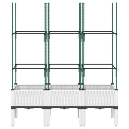 Plantenbak met latwerk 120x40x142,5 cm polypropeen wit