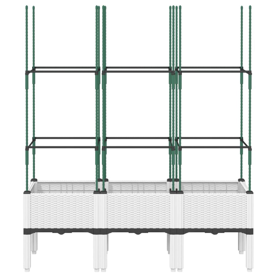 Plantenbak met latwerk 120x40x142,5 cm polypropeen wit