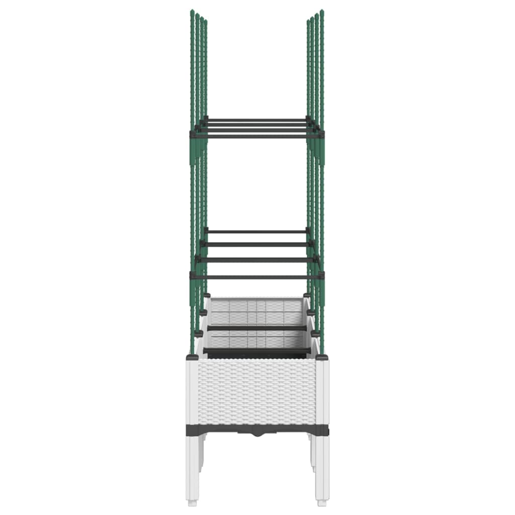 Plantenbak met latwerk 120x40x142,5 cm polypropeen wit