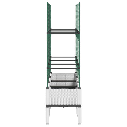 Plantenbak met latwerk 120x40x142,5 cm polypropeen wit
