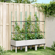 Plantenbak met latwerk 120x40x142,5 cm wit polypropeen