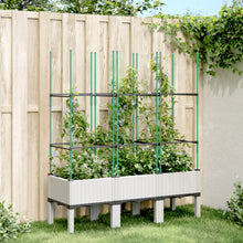 Plantenbak met latwerk 120x40x142,5 cm polypropeen wit