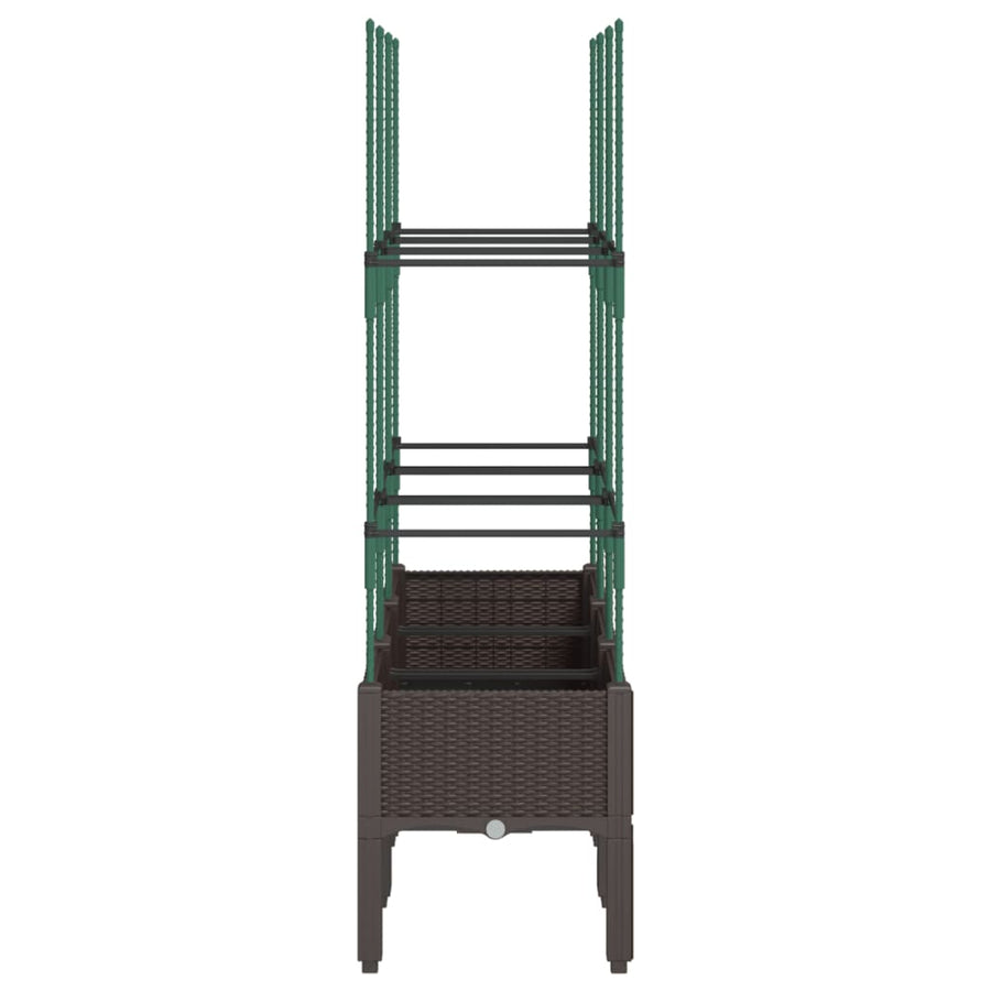 Plantenbak met latwerk 120x40x142,5 cm polypropeen bruin