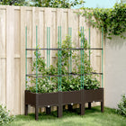 Planter with trellis 120x40x142.5 cm polypropylene brown