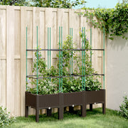Plantenbak met latwerk 120x40x142,5 cm bruin