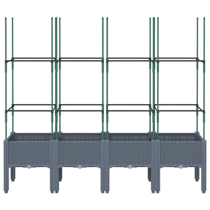Plantenbak met latwerk 160x40x142,5 cm polypropeen grijs
