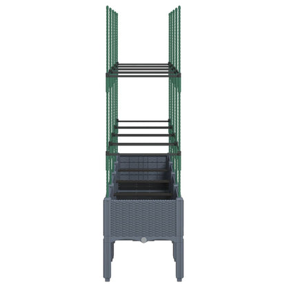 Plantenbak met latwerk 160x40x142,5 cm polypropeen grijs