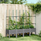 Plantenbak met latwerk 160x40x142,5 cm lichtgrijs polypropeen