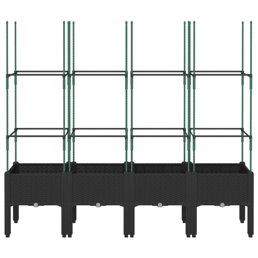 Plantenbak met latwerk 160x40x142,5 cm polypropeen zwart