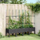 Plantenbak met latwerk 160x40x142,5 cm zwart