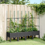 Plantenbak met latwerk 160x40x142,5 cm zwart