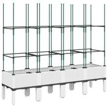Plantenbak met latwerk 160x40x142,5 cm polypropeen wit