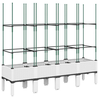 Plantenbak met latwerk 160x40x142,5 cm polypropeen wit