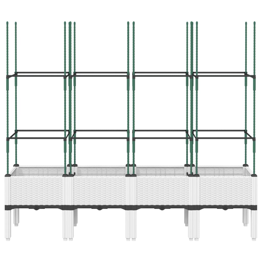 Plantenbak met latwerk 160x40x142,5 cm polypropeen wit