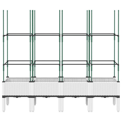Plantenbak met latwerk 160x40x142,5 cm polypropeen wit