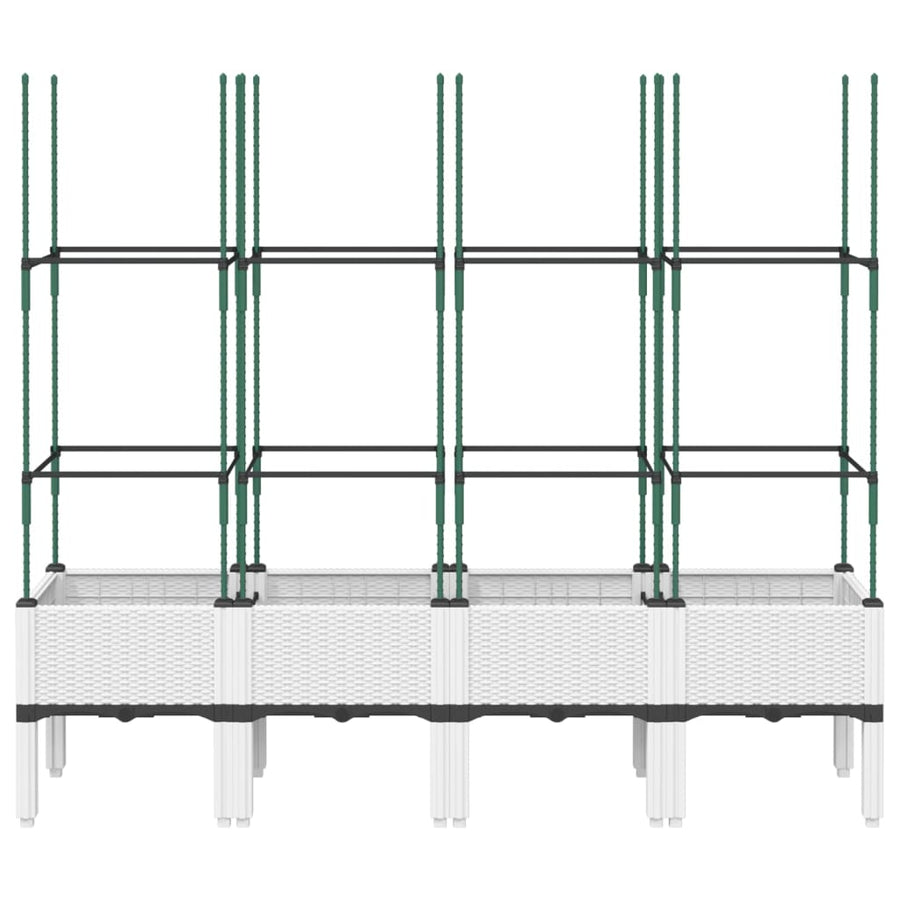 Plantenbak met latwerk 160x40x142,5 cm polypropeen wit