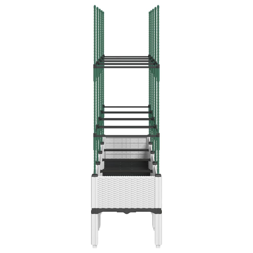 Plantenbak met latwerk 160x40x142,5 cm polypropeen wit