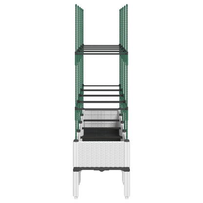 Plantenbak met latwerk 160x40x142,5 cm polypropeen wit