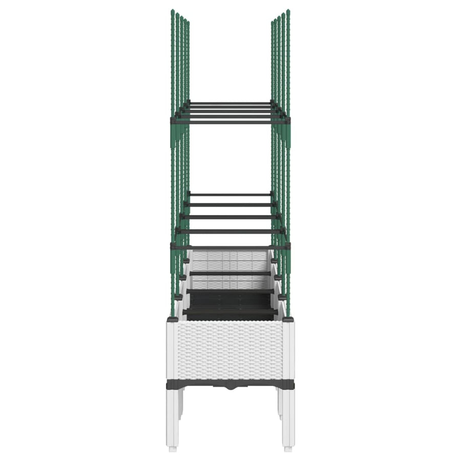 Plantenbak met latwerk 160x40x142,5 cm polypropeen wit