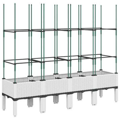 Plantenbak met latwerk 160x40x142,5 cm polypropeen wit