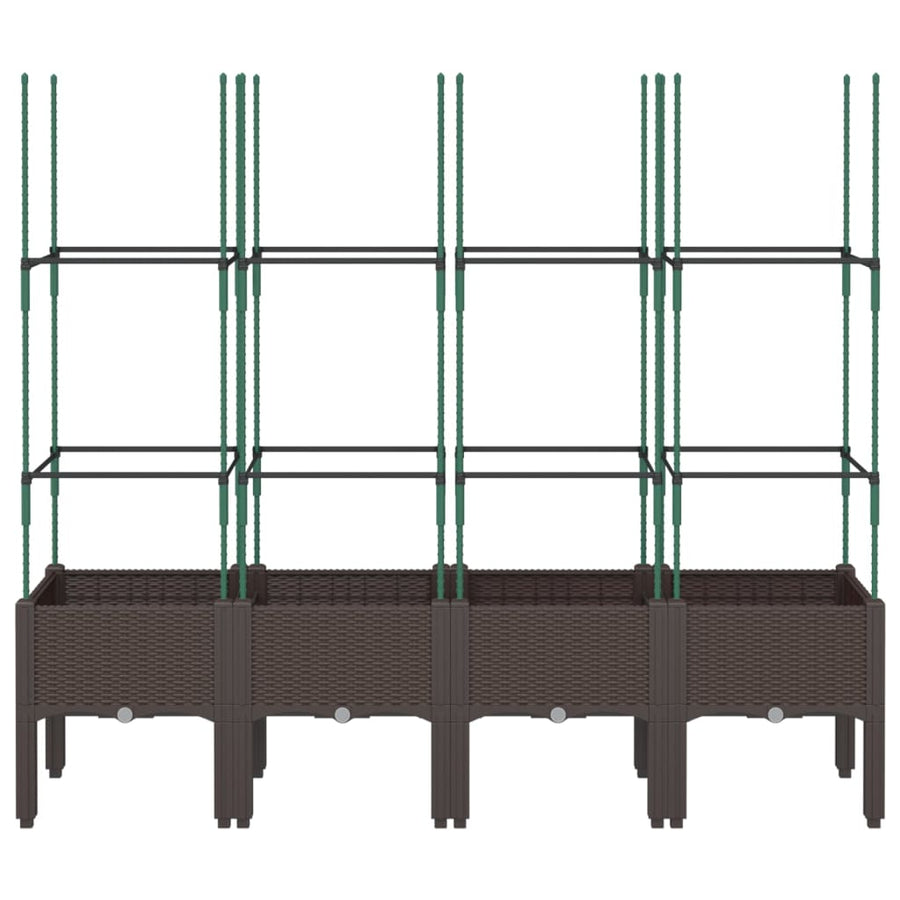 Plantenbak met latwerk 160x40x142,5 cm polypropeen bruin