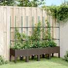 Planter with trellis 160x40x142.5 cm polypropylene brown