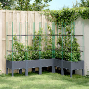 Plantenbak met latwerk 160x120x142,5 cm blauwgrijs
