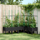Plantenbak met latwerk 160x120x142,5 cm zwart