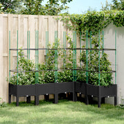 Plantenbak met latwerk 160x120x142,5 cm zwart